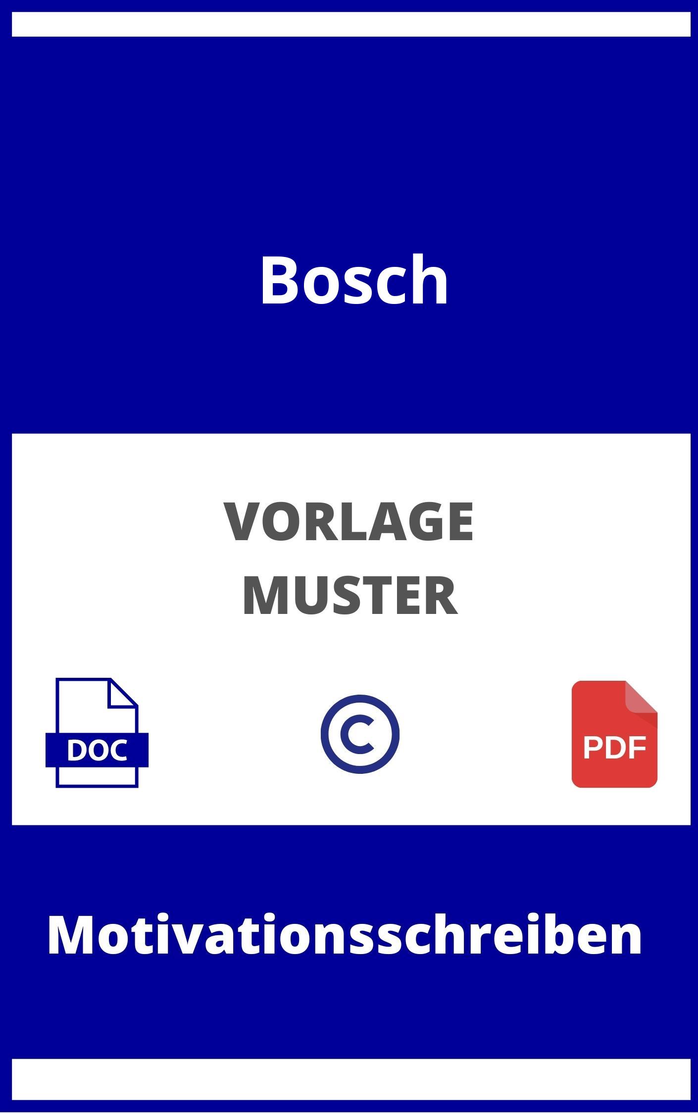 Motivationsschreiben Bosch