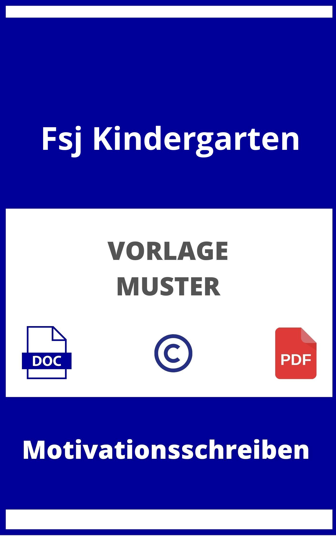 Motivationsschreiben Fsj Kindergarten