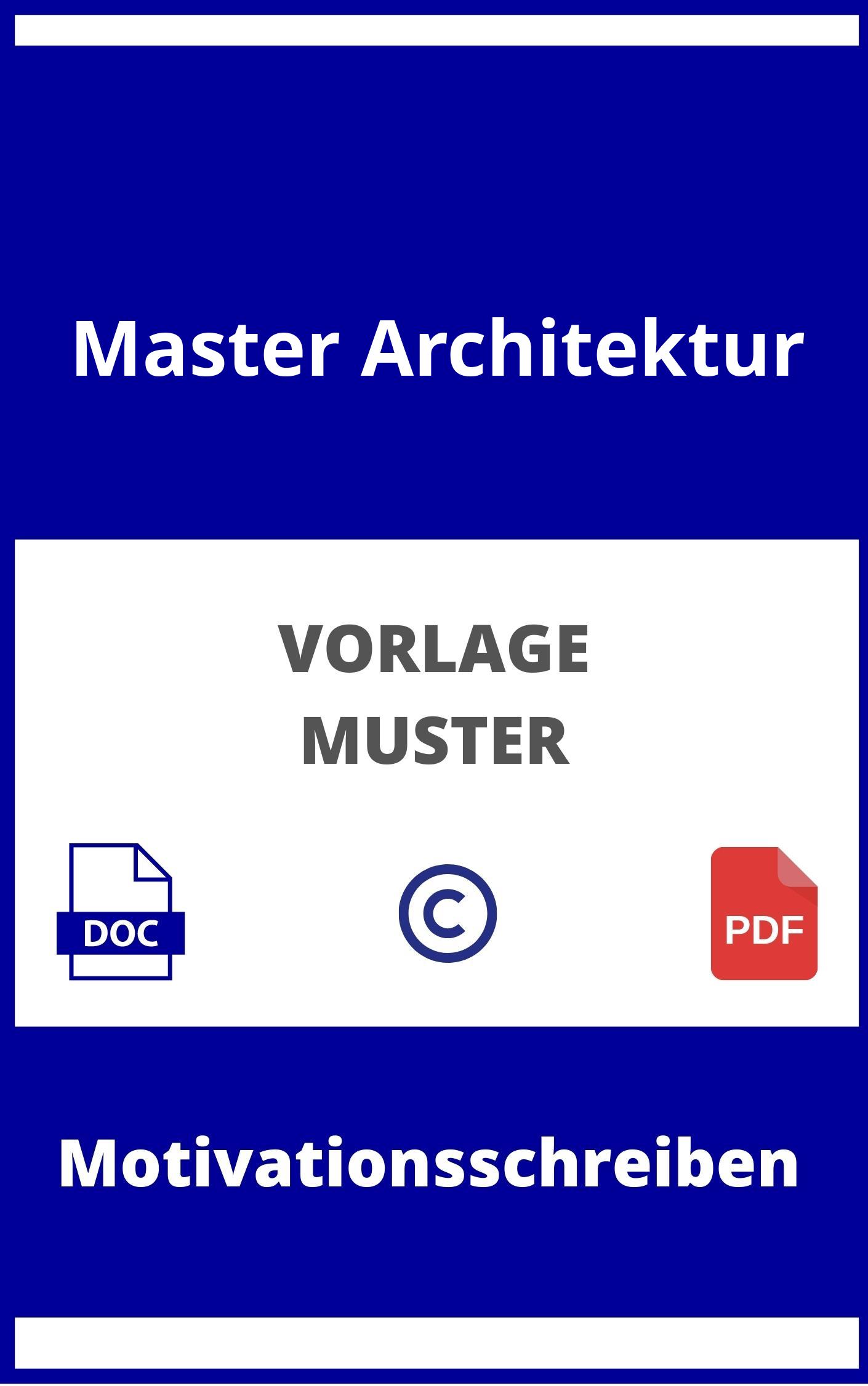 Motivationsschreiben Master Architektur